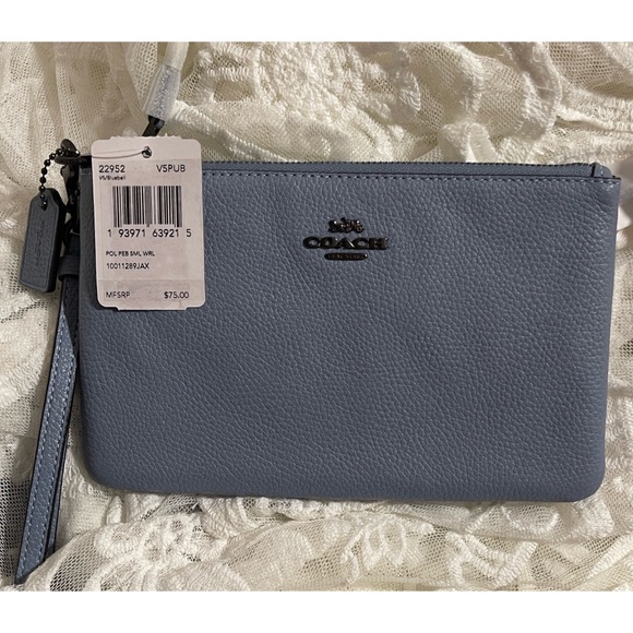 Coach Handbags - Coach Bluebell Leather Wristlet NWT